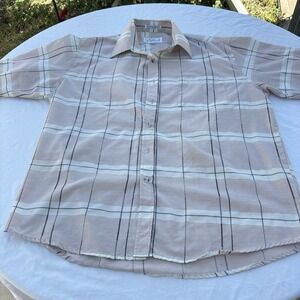LADA Multicolored Striped Button Up Short Sleeve Shirt W/ Pocket Sz (16-16 1/2)